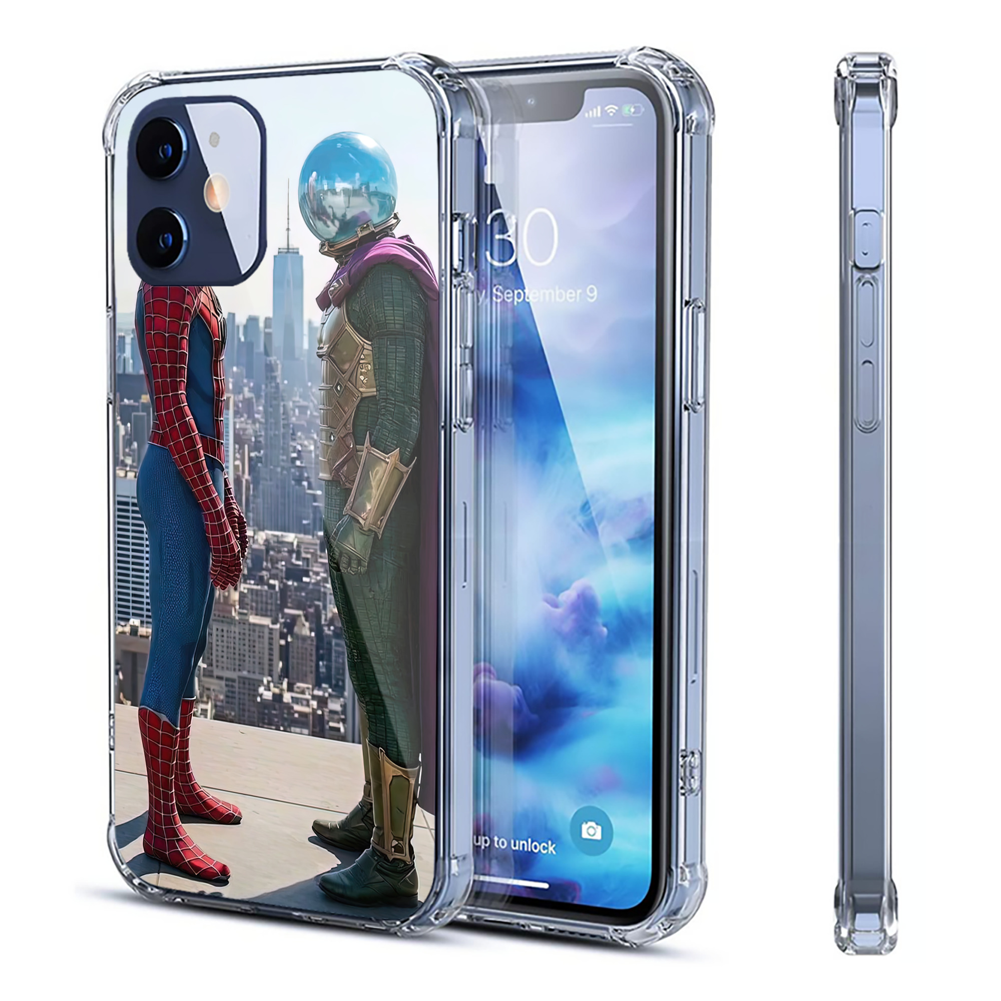 （画像用） Spider Man スパイダーマン 【iPhone 12シリーズ対応】透明スマホケース（クリアソフトケース）